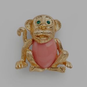 Talbots Curious Monkey Brooch